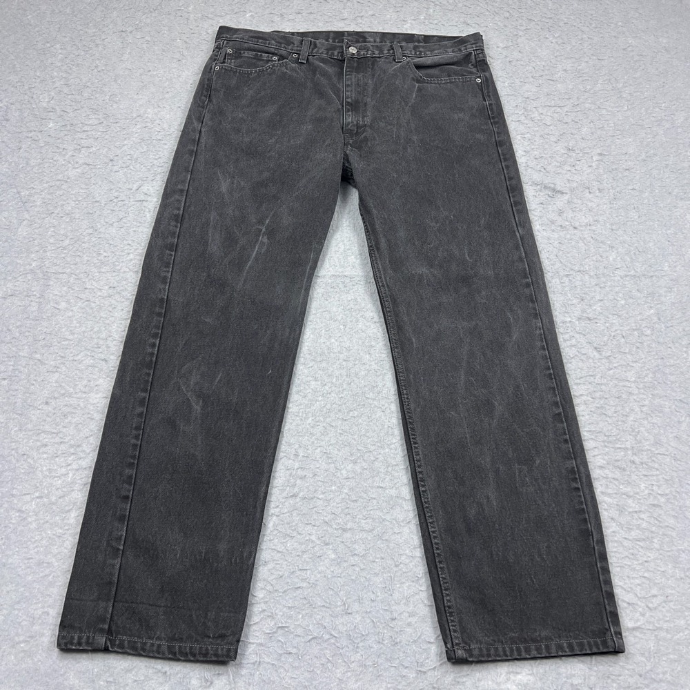 Levi's 505 Jeans Mens 40x33 Black 100% Cotton‎ Denim Regular Fit Straight Leg